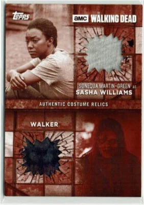 The Walking Dead Season 7 DUAL Relic DR-SW Sonequa Martin-Green & Walker #03/10 - Image 1 of 2