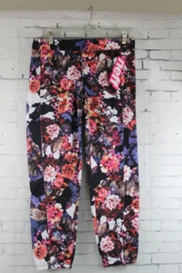 New Neff Girl's Youth Taperde Pants Medium Black Floral Print - Picture 1 of 1