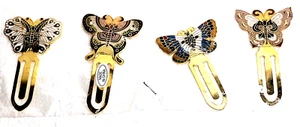 Set of 4 Bookmarks Brass Cloisonne Enamel Butterfly Lot 4 Was 24.99 Now 22.49 - Picture 1 of 6
