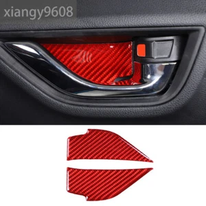 2×Red Carbon Fiber Interior Door Handle Bowl Trim For GR86 /Subaru BRZ 2022-2023 - Picture 1 of 12