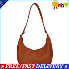 Retro Women PU Leather Hobos Underarm Bag Small Pure Color Handbag (Brown)