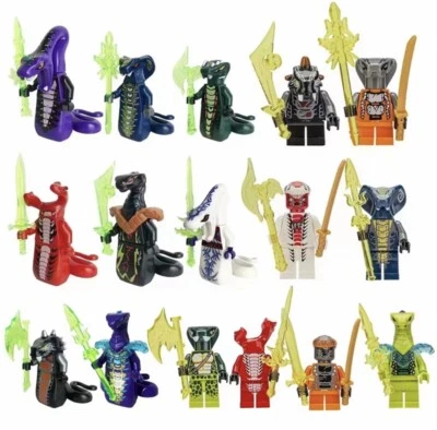 16pc Ninjago Minifigure Serpentine Chal Snake White Pythor Skalidor Venomari Set - Image 1 of 4