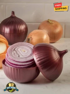 1 pc Onion-Shaped Food Storage Box with Lid for Kitchen - Keeps Produce Fresh - Picture 1 of 5