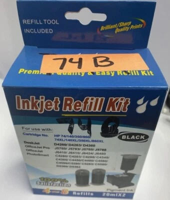 Black Ink Refill Box Kit for HP 74 - Image 1 of 2