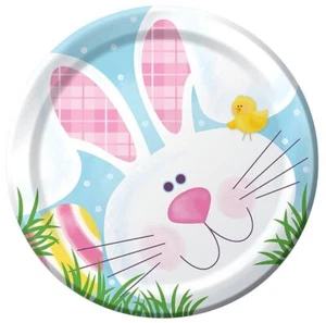 Cottontail Fun Bunny Rabbit Animal Easter Holiday Party 7" Paper Dessert Plates - Picture 1 of 1