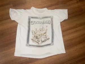 Vintage Grateful Dead 1980’s Tour House of Cards Concert T Shirt L Distressed - Picture 1 of 7