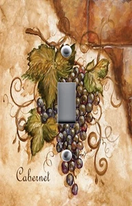 Light Switch Plate & Outlet Covers TUSCAN CABERNET GRAPES ON BRICK - Picture 1 of 26