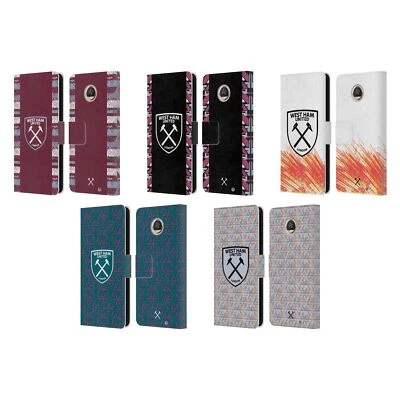 WEST HAM UNITED FC 2022/23 CREST KIT LEATHER BOOK CASE FOR MOTOROLA PHONES - Image 1 of 4