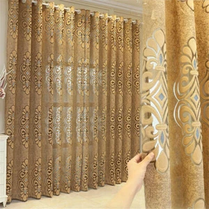Luxury Brown Floral Embroidered Semi Sheer Voile Curtain for Living Room 1 Panel - Picture 1 of 7