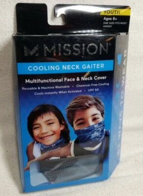 Mission Multifunctional Face and Neck Covering - Gaiter - Youth 8+ - Blue Camo - Image 1 of 3