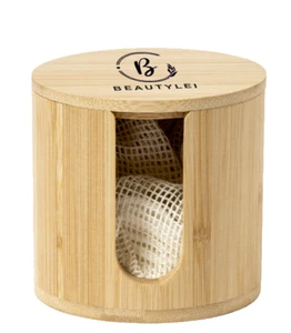 DISPENSER DISCHETTI STRUCCANTI BAMBOO RIUTILIZZABILI IDEA REGALO BEAUTYLEI - Foto 1 di 7