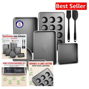 Elegant 8-Piece Non-Stick Baking Set - Durable Carbon Steel & Dishwasher Safe - Picture 1 of 11
