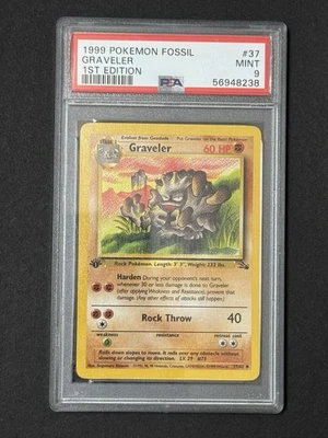 1999 Pokemon - 1st Edition Graveler Non-Holo Fossil 37/62 - PSA 9 Mint! - WOTC - Image 1 of 2