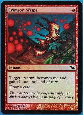 Crimson Wisps FOIL Shadowmoor NM Red Common MAGIC MTG CARD (ID# 489856) ABUGames - Image 1 of 2