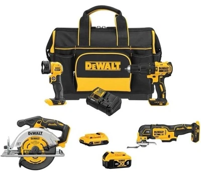 DEWALT DCKSS400D1M1 20V MAX Brushless Li-Ion 4-Tool Combo Kit (2 Ah/4 Ah) New - Image 1 of 2