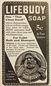 1910 AD.(N27)~LEVER BROS. CO. CAMBRIDGE, MASS. LIFEBUOY SOAP - Picture 1 of 1