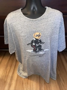 Ralph Lauren Polo Teddy Bear Shirt Size 4XLT Long Sleeve Gray - Picture 1 of 7