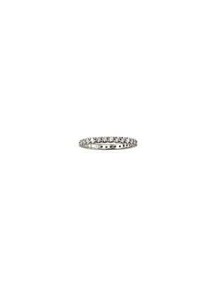 14K White Gold Diamond Eternity Band Ring Size 5 #23635 - Image 1 of 4