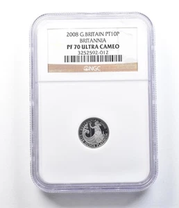 2008 Great Britain 10 Pound Platinum Britannia PF70 UCAM NGC *1092 - Picture 1 of 3