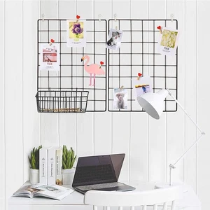 2 Pack Black Wall Grid Panels, Wire Photo Grid, Memo Board, Organizer, Display - Picture 1 of 6
