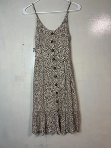 Japna women’s tiered mini cheetah print dress button up  sz XS cottagecore - Picture 1 of 6