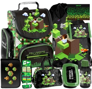 8 tlg Minecraft Games Pixel Schultrolley Ranzen Schulranzen rucksack Federmappe - Bild 1 von 14