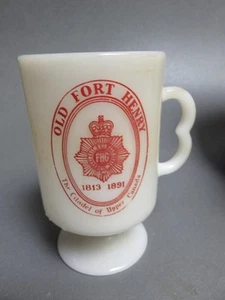 Old Fort Henry Souvenir Milk Glass mug pistol grip citadel of Upper Canada - Picture 1 of 1