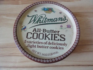 VINTAGE WHITMAN'S ALL-BUTTER COOKIES ADVERTISING TIN - Picture 1 of 10