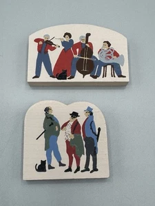 The Cat's Meow Village Wooden Shelf Sitter Salvation Army Band & Standing People - Picture 1 of 4