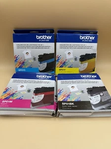 New Genuine Brother SP01 BLACK CYAN MAGENTA YELLOW 4PK Ink Cartridges - Picture 1 of 2
