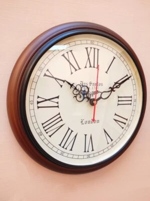  Reloj de pared vintage de madera hecho a mano London para decoración de tu hogar y oficina Foto 1 de 4