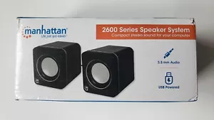 Manhattan 2600 Series Computer Speakers - Stereo Sound - USB Powered - 3.5mm - Picture 1 of 3