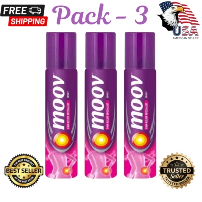 3x Spray Moov Spray Fuerte Instantáneo Alivio del Dolor 80g PACK de 3-ENVÍO GRATUITO Foto 1 de 4