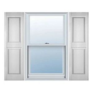 Ekena Millwork Lifetime Vinyl LP2S14X03100WH Standard Two Equal Panel Vinyls,... - Picture 1 of 1