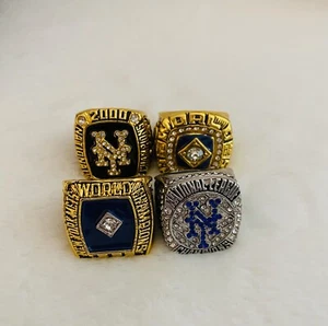 4 PCS New York Mets Championship Ring Set Complete, ๐บ๐ธ SHIP - Picture 1 of 3