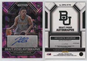 2023-24 Panini Prizm Draft Picks Purple Ice /99 Keyonte George Rookie Auto RC