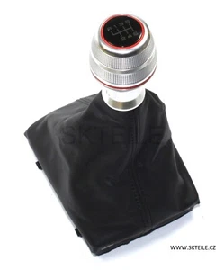 Schaltknauf ALU Audi A3/S3 Manschette schwarzes Leder schwarzer Faden 8V0863278G - Picture 1 of 5