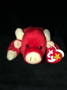 Ty Beanie Baby SNORT Red Bull 1995 Tag Protector P.V.C. Pellets Error - Picture 1 of 7