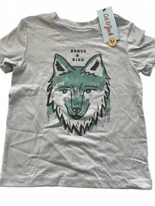 Cat & Jack Brave & Kind Wolf Graphic T-Shirt - 4T - Picture 1 of 3