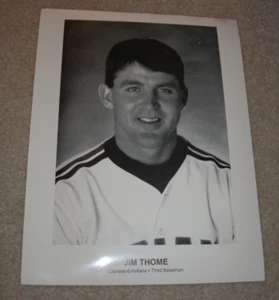 JIM THOME PHOTO CLEVELAND INDIANS 8x10 BLACK & WHITE PHOTO EARLY CAREER  HOF - Picture 1 of 1