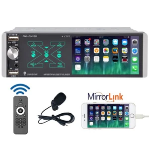 Radio estéreo para automóvil con pantalla táctil única de 1 DIN 4,1" Bluetooth reproductor de MP5 USB/AUX/TF - Imagen 1 de 15