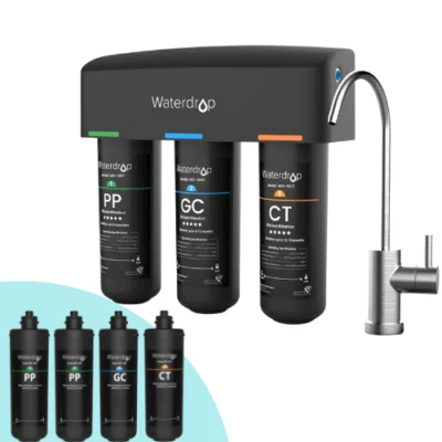 Waterdrop TSB 3-Stage Under Sink Water Filter System with Fauct, Extra 4 Filters - Image 1 of 4