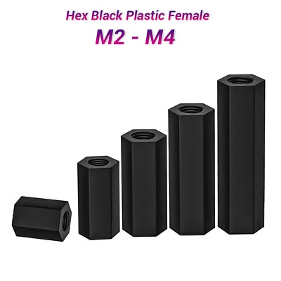 Gewindemuffe Sechskant M2 bis M5 Verbindungsmutter Distanzmutter Kunststoff - Bild 1 von 4