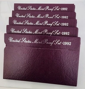 Lot of 5 1992 U.S. MINT PROOF SETS - Picture 1 of 11