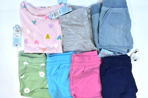 Cat & Jack Bulk Lot Of 7 Girls Size XS 4 5 Mixed Seasons Shorts Pants Shirts NWT - Picture 1 of 7