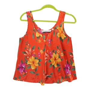 Vintage Victoria's Secret Heart Label Floral Silky Satin Tank Top Size Small S - Picture 1 of 4