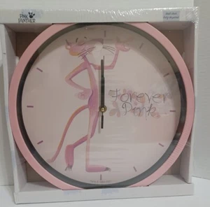 Pink Panther Collectible Analog wall clock pink plastic Kawaii new - Picture 1 of 6