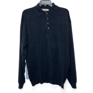 Tommy Bahama Mens Pullover Sweater 1/4 Long Sleeve Golf Large Black - Picture 1 of 7