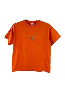 Vintage 90s Halloween Witchy Woman Embroidered T-Shirt Orange Witch Size Large - Picture 1 of 14