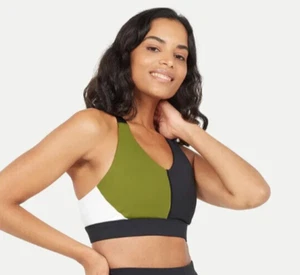 Pocket Sport Women Plein Air Sports Bra M UK 12 Black Olive Crossback rrp £45 - Picture 1 of 6